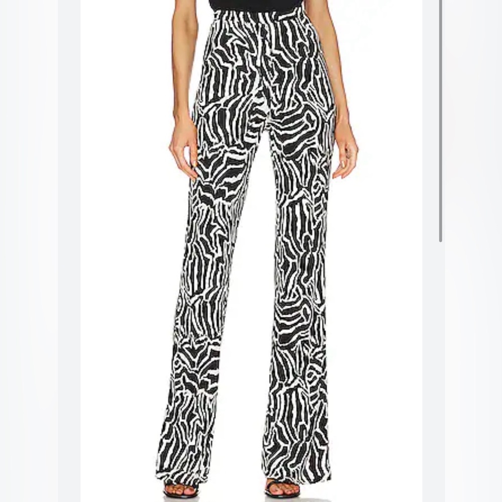 Diane Von Furstenberg Caspian March Tiger Black and White Pants